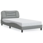 vidaXL Cadre de lit avec LED sans matelas gris clair 100x200 cm tissu