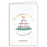 69-3140 Carte Félicitations à vous 2 Bonheur Cuvée Prestige Coupes Champagne Cocktail Peinture Aquarelle -Finitions Dorure Or Doré + Gaufrage en Relief +1 Enveloppe Format 12x17cm -Fabriqué en Europe