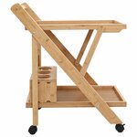 vidaXL Chariot de Cuisine avec Roues Marron Clair 65 x 40 5 x 76 5 cm