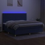 vidaXL Sommier à lattes de lit et matelas et LED Bleu 200x200 cm Tissu