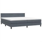 vidaXL Sommier à lattes de lit et matelas gris foncé 180x220cm velours