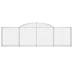 vidaXL Paniers à gabions arqués 7 Pièces 300x30x80/100 cm fer galvanisé