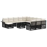 vidaXL Ensemble de canapé de jardin 13 Pièces Noir et blanc crème
