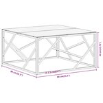 vidaXL Table basse doré acier inoxydable et verre trempé