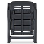 vidaXL Chaises inclinables de jardin lot de 4 Plastique Anthracite