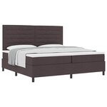 vidaXL Lit à ressorts avec matelas Marron foncé 200 x 200 cm tissu
