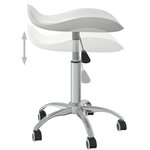 Chaise fauteuil siège de bureau informatique étude similicuir blanc 02_0023987