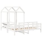 vidaXL Ensemble de lit de jour et de banc et toit sans matelas blanc