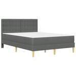 vidaXL Cadre de lit avec matelas Gris foncé 140 x 200 cm Tissu