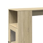vidaXL Table de bar avec étagères chêne sonoma bois d'ingénierie