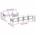 vidaXL Ensemble de canapé de jardin 8 Pièces Anthracite Acier & Tissu