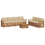 vidaXL Ensembles de canapés 8 pc Naturel et Beige Bois d'Acacia Massif