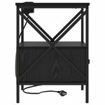 vidaXL Cabinet de chevet avec tiroir Chêne noir 41.5 x 40.5 x 55 cm