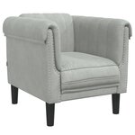 vidaXL Fauteuil gris clair Velours