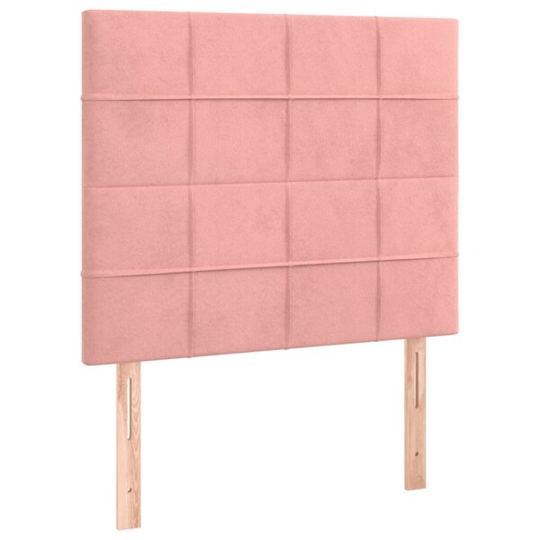 vidaXL Tête de lit Rose 100x5x118/128 cm Velours