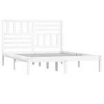 vidaXL Cadre de lit sans matelas blanc bois de pin massif 140x200 cm