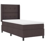 vidaXL Lit à ressorts avec matelas Marron foncé 100 x 200 cm tissu