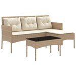 vidaXL Ensemble de canapé de jardin avec coussin 2 Pièces polyrotin