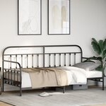 vidaXL Cadre de lit daybed Noir 90x200 cm Acier