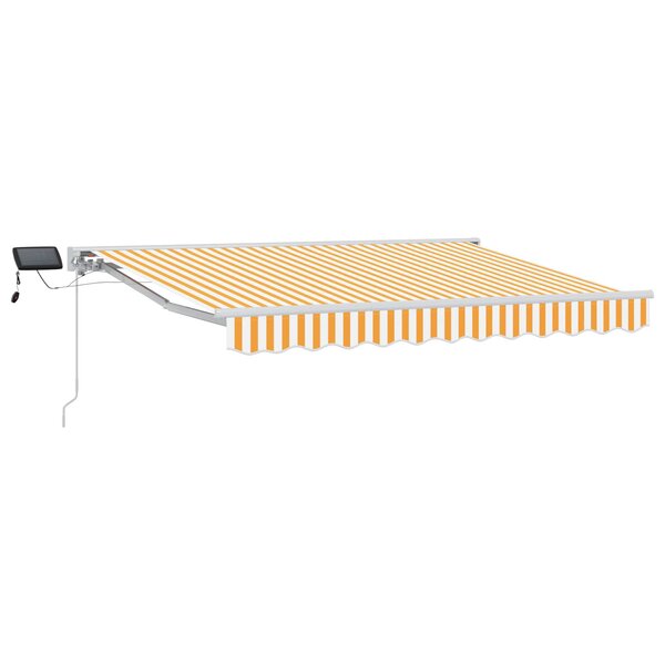 vidaXL Cadre de store manuel avec LEDs Jaune et blanc 3 5 x 2 5 m