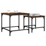 vidaXL Tables basses gigognes 2 Pièces chêne fumé bois d'ingénierie