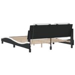 vidaXL Cadre de lit avec LED sans matelas Zadar blanc et noir 160x200 cm