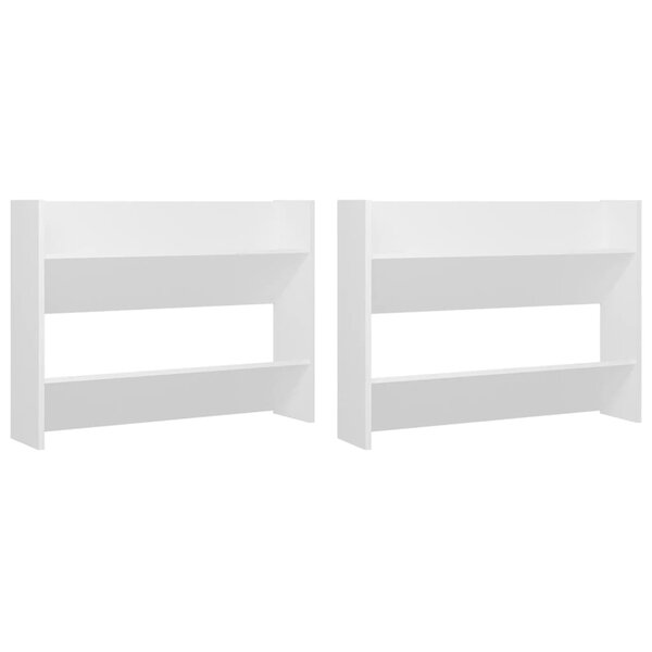 vidaXL Armoires à chaussures murales 2 Pièces Blanc 80x18x60 cm Aggloméré