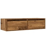vidaXL Meuble TV avec lumières LED vieux bois 100X35 5x25 cm