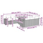 vidaXL Salon de jardin avec coussins 10Pièces beige résine tressée acacia