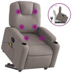 vidaXL Fauteuil inclinable de massage Taupe Tissu