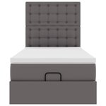 VidaXL Lit ottoman avec matelas gris 100x200 cm similicuir