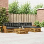 vidaXL Ensemble de canapés d'extérieur 6 Pièces Naturel et Anthracite