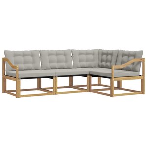 vidaXL Ensemble de canapés d'extérieur 4 pc Blanc et gris clair