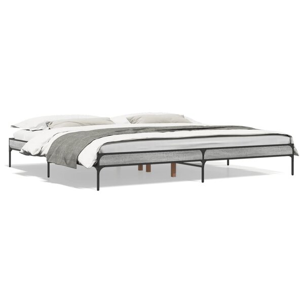 vidaXL Cadre de lit sans matelas sonoma gris 200x200 cm