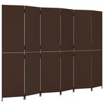 vidaXL Cloison de séparation 6 panneaux marron résine tressée