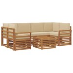 vidaXL Ensemble de canapés d'extérieur 7 pc Naturel et Beige
