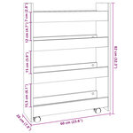 vidaXL Chariot de rangement étroit 4 niveaux noir bois d'ingénierie