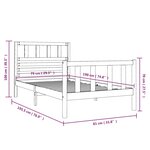 vidaXL Cadre de lit sans matelas noir bois massif