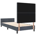 vidaXL Cadre de lit avec tête de lit Gris foncé 90 x 200 cm Velours