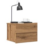 vidaXL Table de chevet murale chêne artisanal 40x32x30 cm