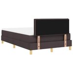 vidaXL Lit à ressorts avec Matelas & LED Marron foncé 120x200 cm Tissu