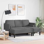 vidaXL Ensemble de Canapés avec coussin 2 Pièces Gris foncé Polyester