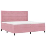 vidaXL Lit à ressorts avec matelas avec LED Rose 200 x 200 cm Velours