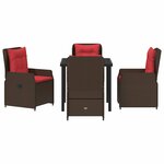 vidaXL Ensemble de salle à manger pour jardin 5 Pièces Marron Poly rotin