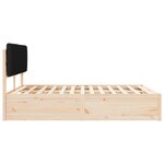 vidaXL Cadre de lit avec tête de lit rembourrée Noir 160 x 200 cm