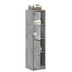 vidaXL Buffet avec porte en verre gris béton 35x37x142 cm