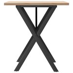 vidaXL Table à manger cadre en X 70x70x75 5cm bois de pin massif acier