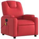vidaXL Fauteuil de massage inclinable électrique rouge similicuir