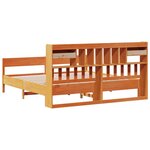 vidaXL Lit bibliothèque sans matelas cire marron 180x200 cm pin massif