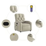 vidaXL Fauteuil inclinable de massage Crème Similicuir